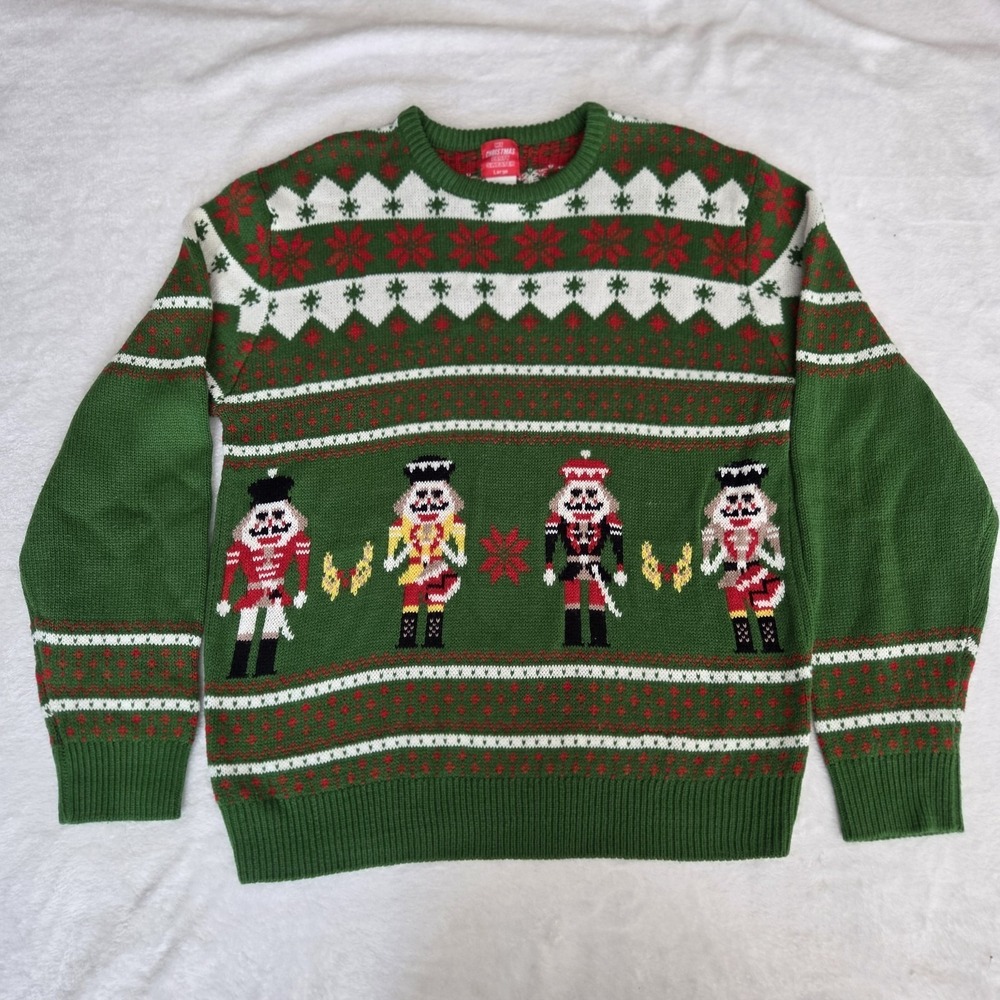 MY CHRISTMAS PARTY Nutcracker Women's Pullover Sweater‎ Acrylic  Ugly LARGE